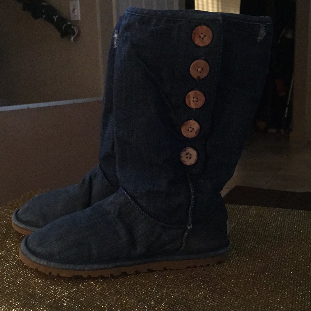 Ladies UGGS denim fold over - Picture 2 of 8